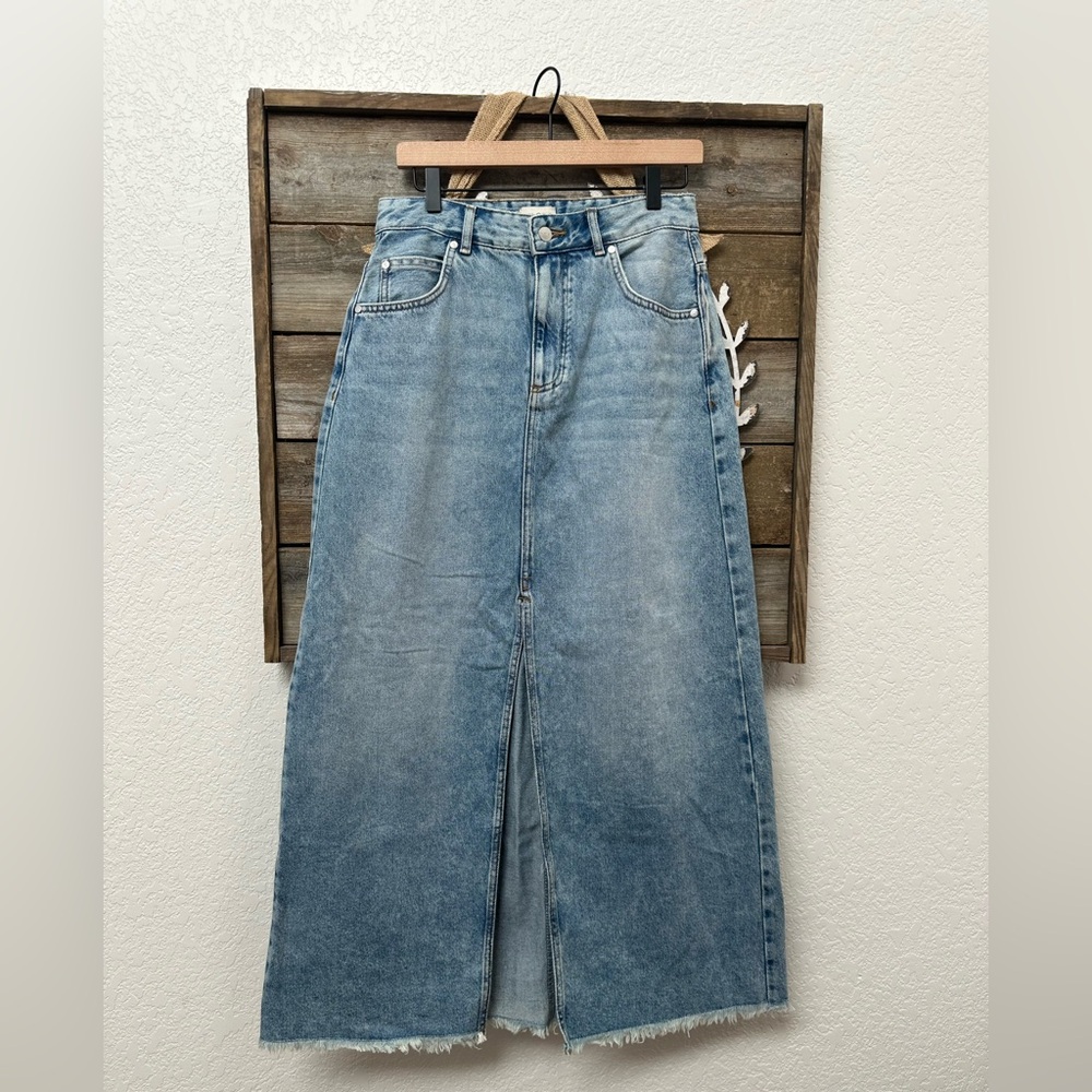 Anthropologie Pilcro Madi Blue Denim Maxi Skirt ladies‎ 10 NWT